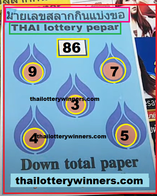 thai lottery 3up cut