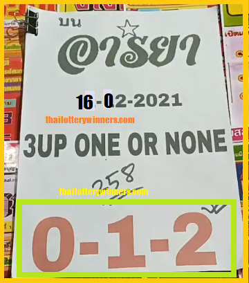 3up one Thailand Lottery