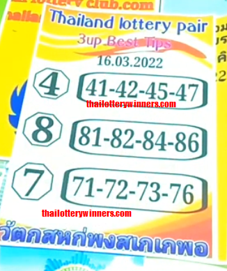 Thai Lottery 3up win set