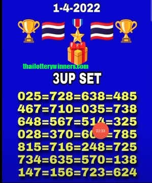 3up Thai Lottery 2022