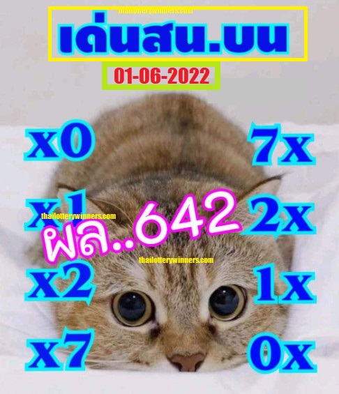  หวยไทยวันนี้ 01-06-2022
