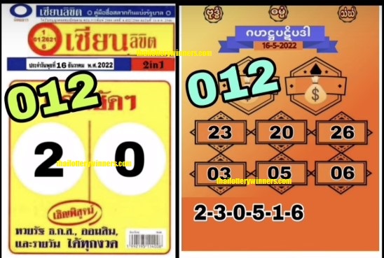 Thai Lottery Free Set 16-6-2022
