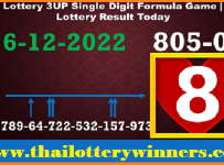 Thai Lottery Sure 3UP Single Digit Formula Game 16/12/2022