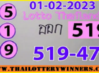 Thailand Lotto 3up pair digit sure set open tips 1/2/2023