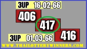 Thai Lotto 3D Total HTF Single Digit Tass and Touch 01/03/2023