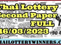 Thailand Lottery 2nd Papers Magazine Tips 16th March 2023