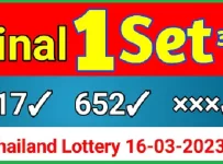 Thailand Lottery Final 1 Set 3up Direct Formula 16-03-2023