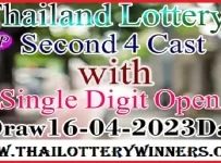 Thailand Lottery Vip Second 4 Cast Single Digit Open 16th April 2023