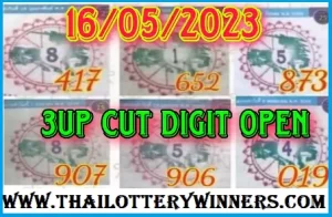 Thai Lottery 3up Cut Single Set Formula Prize Bond 16-05-2023