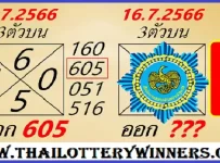 Thai lottery 2down Master Gold Single Direct Pair 16/07/2023