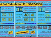 Thailand Lotto Single Pair 2 Set Calculation For 01 August 2023