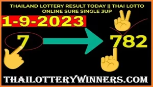 Thai Lottery Online Sure 3up Single Game 01.9.2023