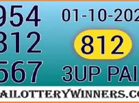 Thai Lottery 3up pair set formula today results 01-10-2023