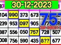 Thailand Lottery 3up Non Miss Live Result 30-12-2023