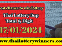 Thai Lottery 3up Total Digit Pair Calculation 17th January 2024